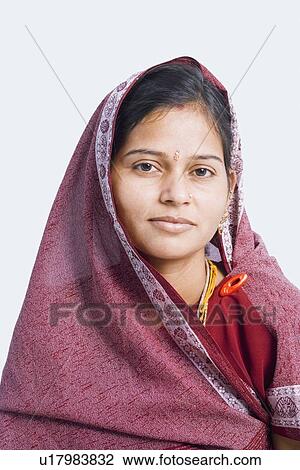 Stock Image - Portrait of a young woman. Fotosearch