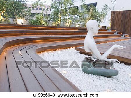 Stock Image - Sculpture in the center on an amphitheatre of a hotel. Fotosearch