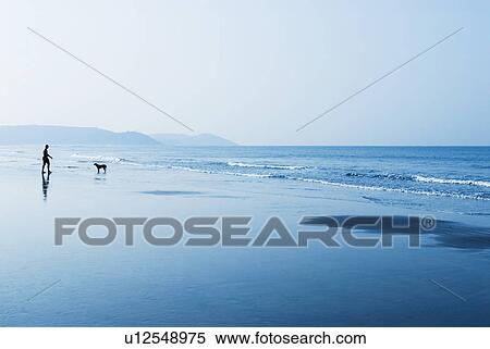 Side profile of a person with a dog on the beach, Morjim Beach, Goa, India View Large Photo Image Stock Photography - Side profile of a person with a dog on the beach, Morjim Beach, Goa, India. Fotosearch