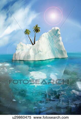 Palm trees on an iceberg View Large Photo Image Stock Photography - Palm trees on an iceberg. Fotosearch