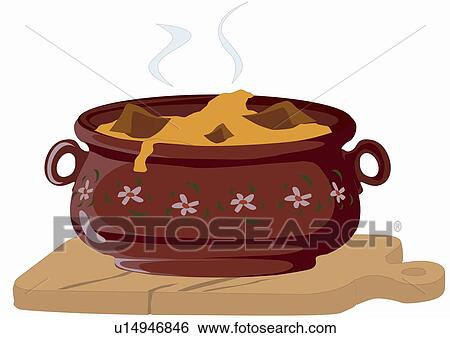 Stock Photograph - Pot of hot food. Fotosearch