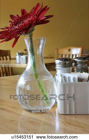Table With Vase Of Flowers Stock Vector C Ronjoe 29844407