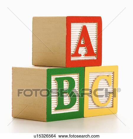 Picture - ABC alphabet blocks stacked together.. Fotosearch