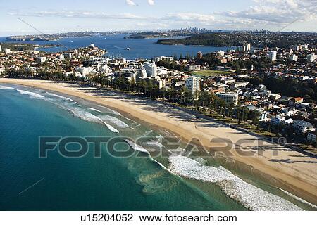 Aerial view of beachfront property in Sydney, Australia. View Large Photo Image Stock Image - Aerial view of beachfront property in Sydney, Australia.. Fotosearch