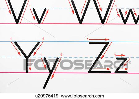 Alphabet handwriting practice page. View Large Photo Image Stock Photo - Alphabet handwriting practice page.. Fotosearch