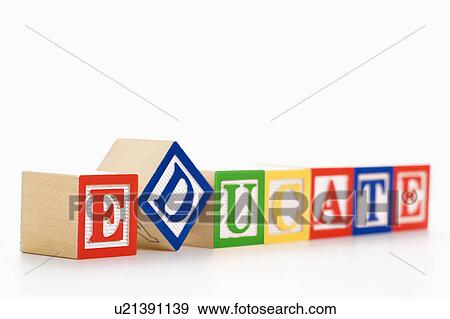 Alphabet toy building blocks spelling the word educate View Large Photo Image Stock Photo - Alphabet toy building blocks spelling the word educate. Fotosearch