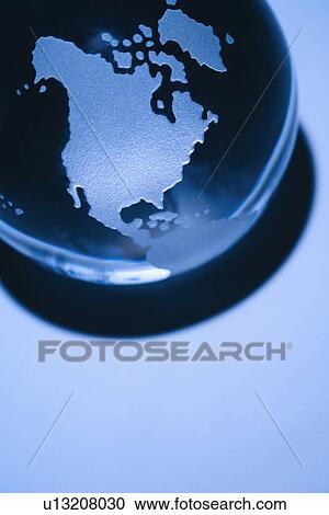 Blue still life of Earth globe showing North America View Large Photo Image Stock Image - Blue still life of Earth globe showing North America. Fotosearch