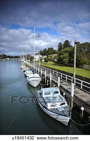 Stock Image - Boats at dock in Australia.. Fotosearch