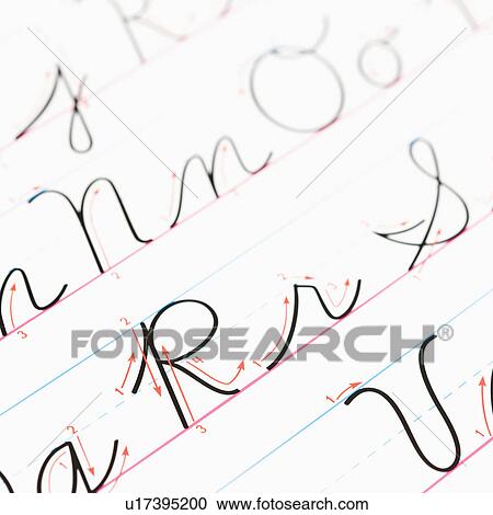 Close up of cursive handwriting practice page. View Large Photo Image Stock Image - Close up of cursive handwriting practice page.. Fotosearch