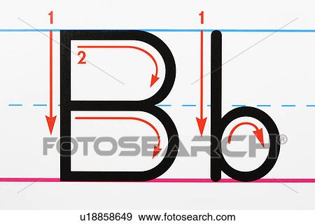 Close up of letter B handwriting practice page View Large Photo Image Stock Photo - Close up of letter B handwriting practice page. Fotosearch
