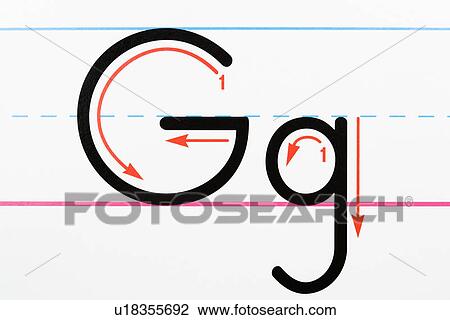 Close up of letter G handwriting practice page View Large Photo Image Stock Image - Close up of letter G handwriting practice page. Fotosearch