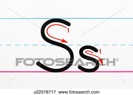 Close up of letter S handwriting practice page View Large Photo Image Stock Photo - Close up of letter S handwriting practice page. Fotosearch