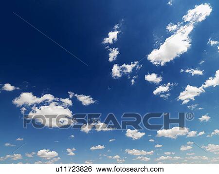 Cumulus cloud formation in blue sky View Large Photo Image Stock Photograph - Cumulus cloud formation in blue sky. Fotosearch