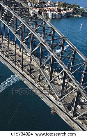 Detail aerial view of Sydney Harbour Bridge in Sydney, Australia. View Large Photo Image Picture - Detail aerial view of Sydney Harbour Bridge in Sydney, Australia.. Fotosearch