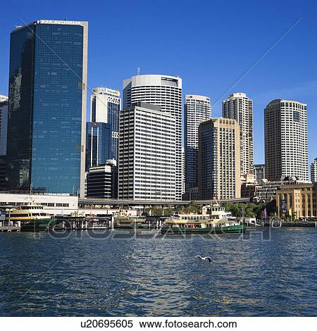 Downtown view of Sydney, Australia with boats in harbour View Large Photo Image Stock Photography - Downtown view of Sydney, Australia with boats in harbour. Fotosearch