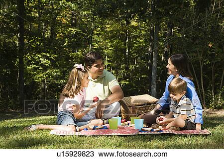 Family picnic in the park View Large Photo Image Stock Image - Family picnic in the park. Fotosearch