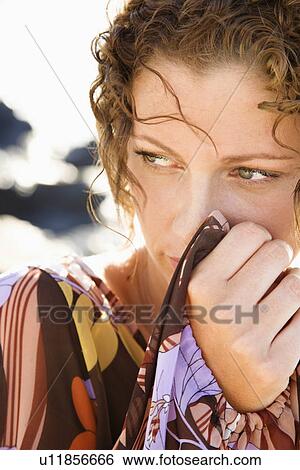 Stock Photograph - Female looking off . Fotosearch