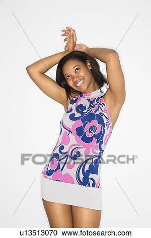 Stock Image - Happy young female smiling. Fotosearch