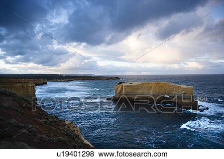 Land formation in ocean as seen from coast of Australia on the Great Ocean Road View Large Photo Image Stock Photo - Land formation in ocean as seen from coast of Australia on the Great Ocean Road. Fotosearch