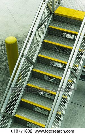 Metal stairs at Melbourne Airport, Australia View Large Photo Image Stock Image - Metal stairs at Melbourne Airport, Australia. Fotosearch