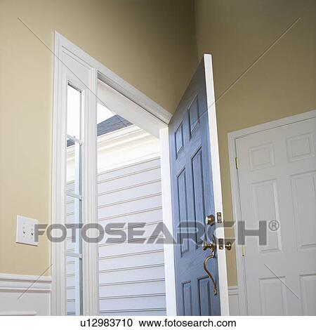 Open door to house. View Large Photo Image Stock Image - Open door to house.. Fotosearch