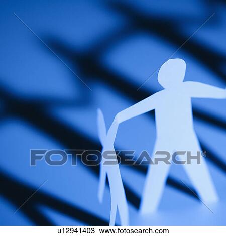 Paper cutout adult man and boy holding hands. View Large Photo Image Stock Image - Paper cutout adult man and boy holding hands.. Fotosearch