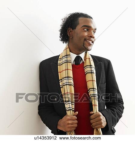 Portrait of man in dress attire and scarf. View Large Photo Image Stock Image - Portrait of man in dress attire and scarf.. Fotosearch