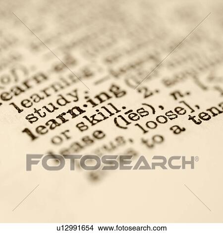 Selective focus of dictionary definition for the word learning. View Large Photo Image Picture - Selective focus of dictionary definition for the word learning.. Fotosearch