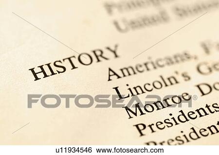 Selective focus of page with the word history and corresponding categories. View Large Photo Image Stock Photograph - Selective focus of page with the word history and corresponding categories.. Fotosearch