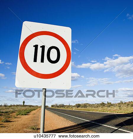 Speed limit kilometer per hour road sign by road in rural Australia. View Large Photo Image Stock Photo - Speed limit kilometer per hour road sign by road in rural Australia.. Fotosearch