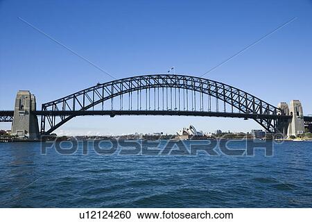Stock Image - Sydney Harbour Bridge with view of Sydney Opera House in Australia. Fotosearch