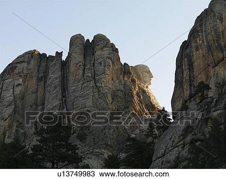View of George Washington profile on mountain cliffside of Mount Rushmore National Memorial View Large Photo Image Stock Image - View of George Washington profile on mountain cliffside of Mount Rushmore National Memorial. Fotosearch