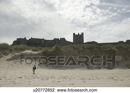 Stock Image - Dunstanburgh castle, Northumberland, England, UK.. Fotosearch