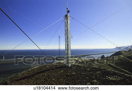 Picture - Infrastructure on top of Danielssenkrateret. Jan Mayen, North Atlantic Island. Fotosearch