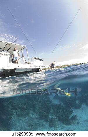 Snorkeller at surface approaching boat, Maria La Gorda, Cuba, Caribbean View Large Photo Image Stock Photography - Snorkeller at surface approaching boat, Maria La Gorda, Cuba, Caribbean. Fotosearch