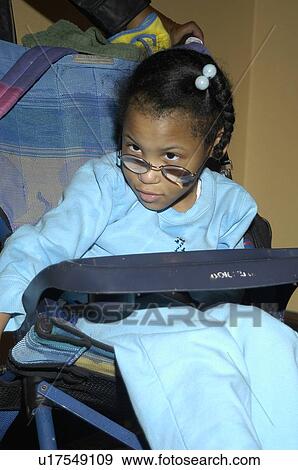 Little girl with visual impairment. View Large Photo Image Stock Photo - Little girl with visual impairment.. Fotosearch