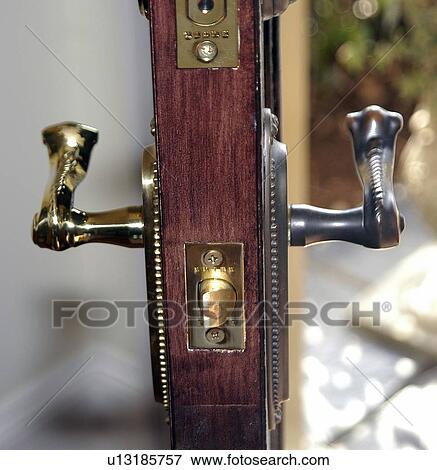 Stock Photo - Two æLÆ shaped door handles. Fotosearch
