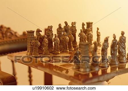 Chess Board And Pieces View Large Photo Image Stock Image - Chess Board And Pieces. Fotosearch