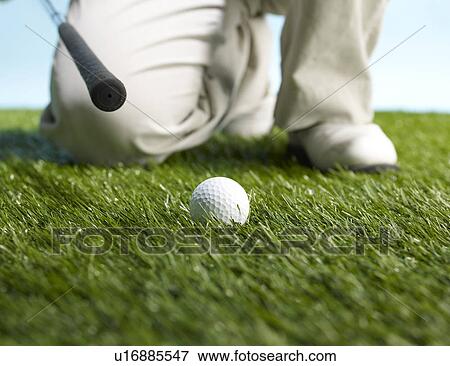 Golf Player Preparing to Hit Ball View Large Photo Image Stock Photo - Golf Player Preparing to Hit Ball. Fotosearch