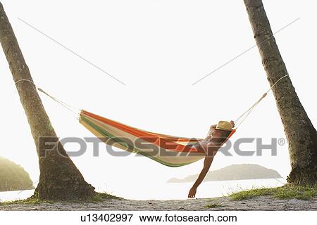 Mid adult man sleeping on hammock, St. John, US Virgin Islands, USA View Large Photo Image Stock Photo - Mid adult man sleeping on hammock, St. John, US Virgin Islands, USA. Fotosearch