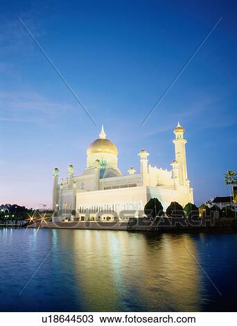 Stock Image - Omar Ali Saifuddien Mosque. Fotosearch
