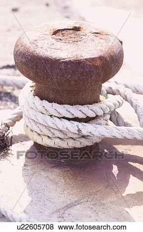 Rope Around Bollard View Large Photo Image Stock Photo - Rope Around Bollard. Fotosearch