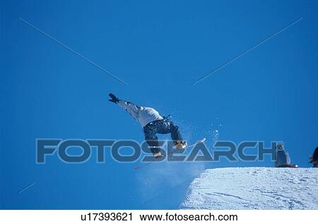 Snowboarder In Air View Large Photo Image Stock Image - Snowboarder In Air. Fotosearch