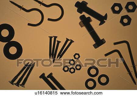 The Nail, Screw, And Nut Of A Silhouette View Large Photo Image Stock Photography - The Nail, Screw, And Nut Of A Silhouette. Fotosearch
