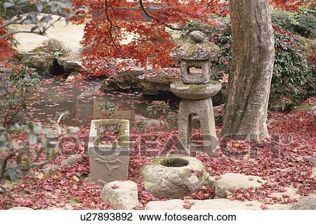 A Lantern And Fallen Leaves View Large Photo Image Stock Image - A Lantern And Fallen Leaves. Fotosearch