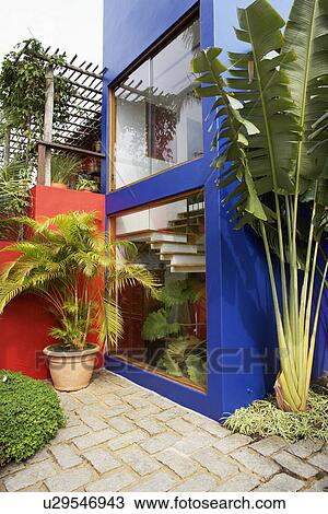 Exterior of modern house View Large Photo Image Stock Image - Exterior of modern house. Fotosearch