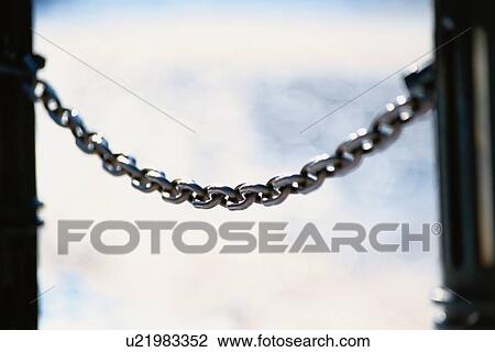 Stock Image - Gate With Chain. Fotosearch