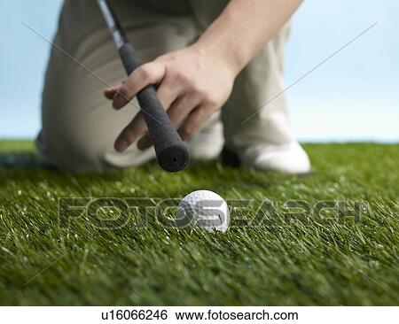 Golf Player Preparing to Hit Ball View Large Photo Image Stock Photograph - Golf Player Preparing to Hit Ball. Fotosearch