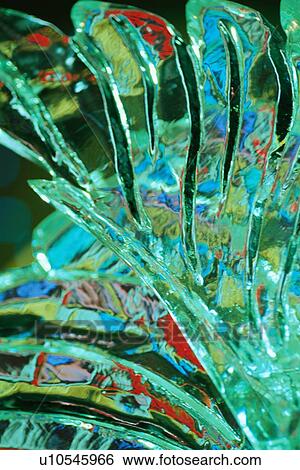 Stock Photograph - Ice In Eulalia Leaf Shape. Fotosearch