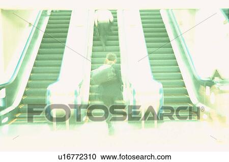 Man Stepping Onto Escalator View Large Photo Image Stock Image - Man Stepping Onto Escalator. Fotosearch